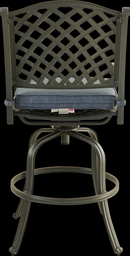 Outdoor Baudouin III Blue Barstool, Set of 2 - Thumbnail - Image 2