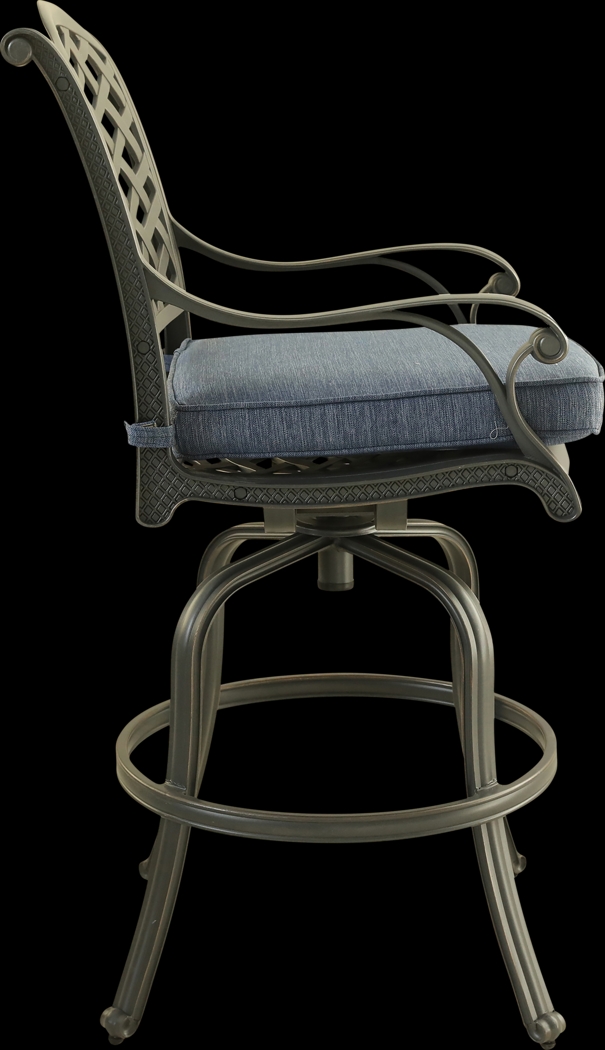 Outdoor Baudouin III Blue Barstool, Set of 2 - Thumbnail - Image 3