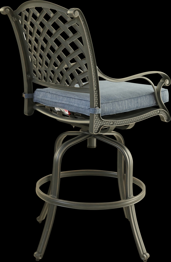 Outdoor Baudouin III Blue Barstool, Set of 2 - Thumbnail - Image 4