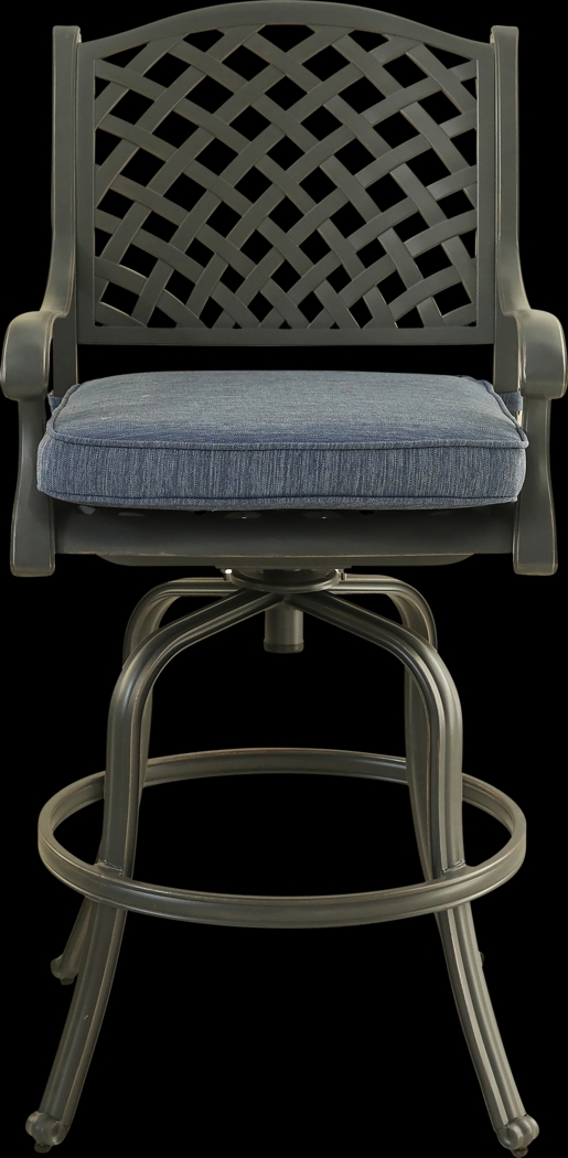 Outdoor Baudouin III Blue Barstool, Set of 2 - Thumbnail - Image 5