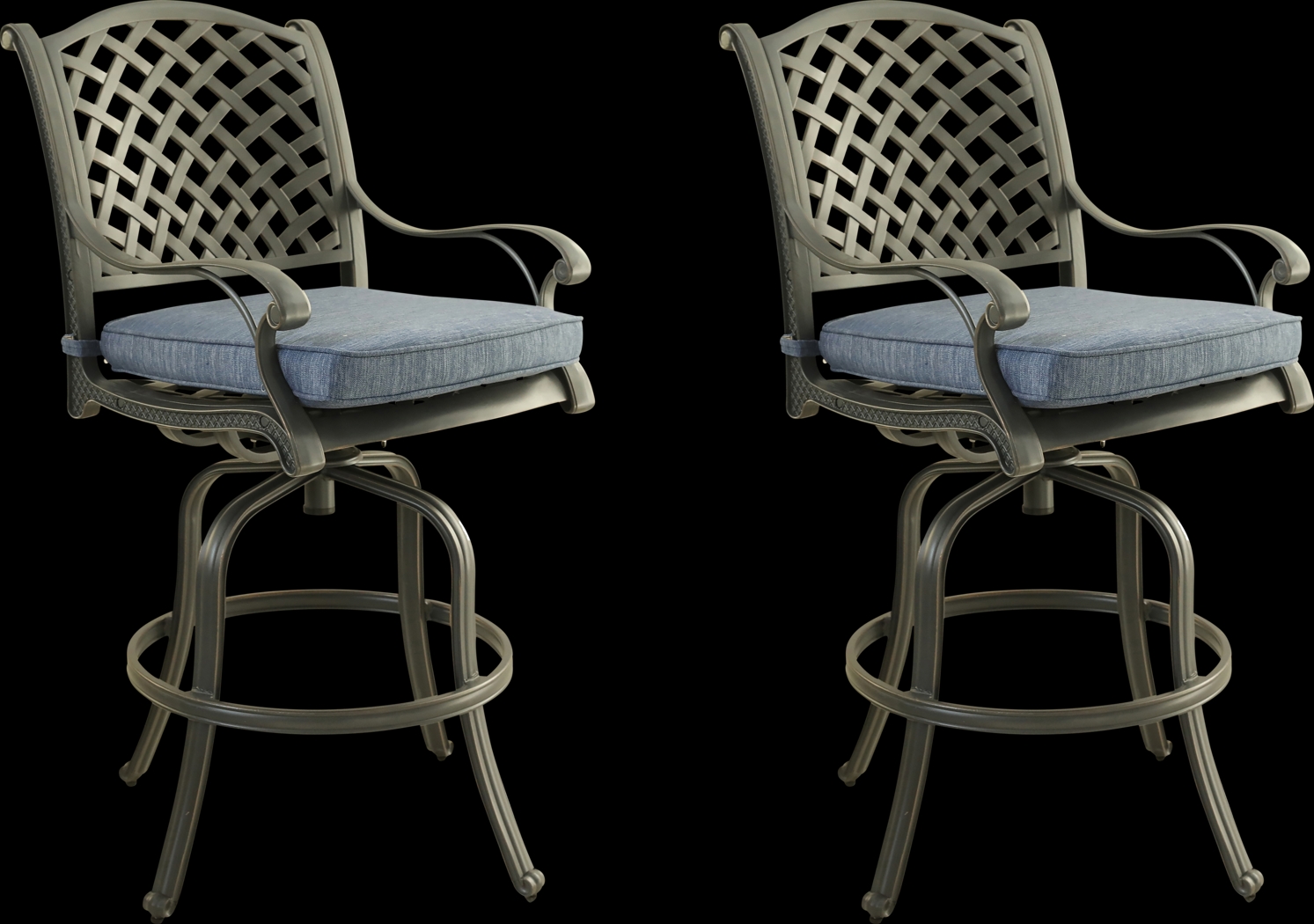 Outdoor Baudouin III Blue Barstool, Set of 2 - Thumbnail - Image 1