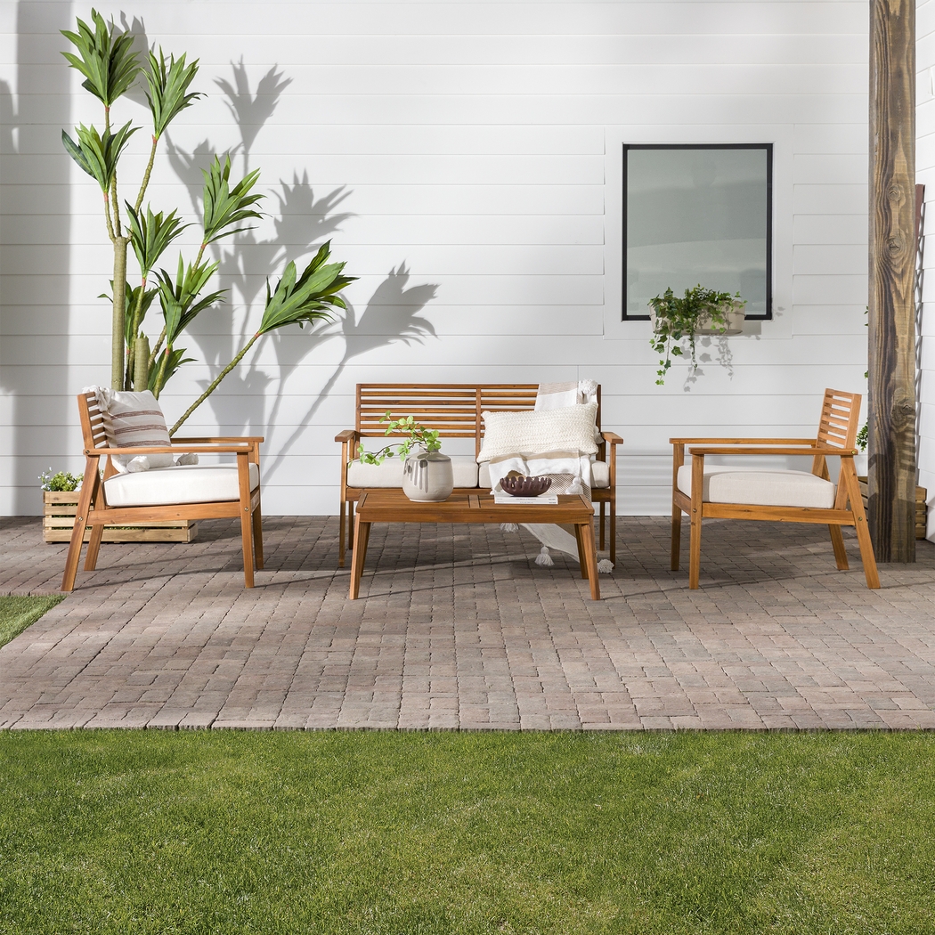 Outdoor Baypool Brown 4pc Chat Set - Thumbnail - Image 2