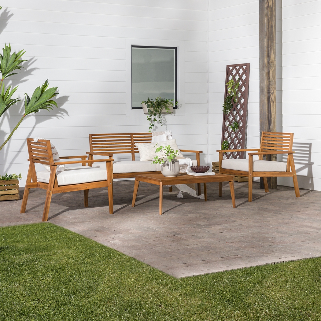 Outdoor Baypool Brown 4pc Chat Set - Thumbnail - Image 3