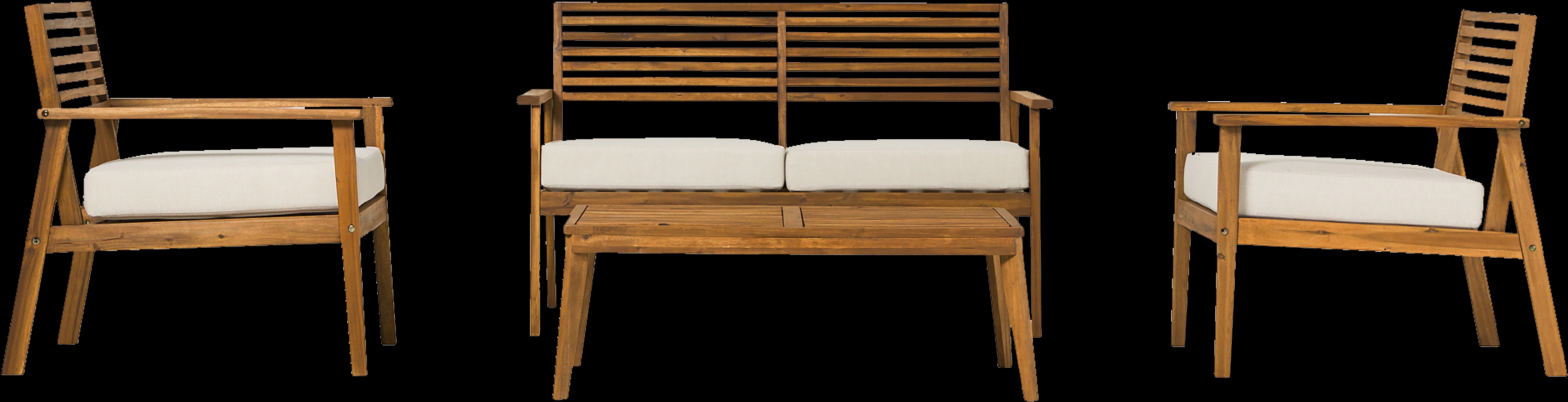 Outdoor Baypool Brown 4pc Chat Set - Thumbnail - Image 1