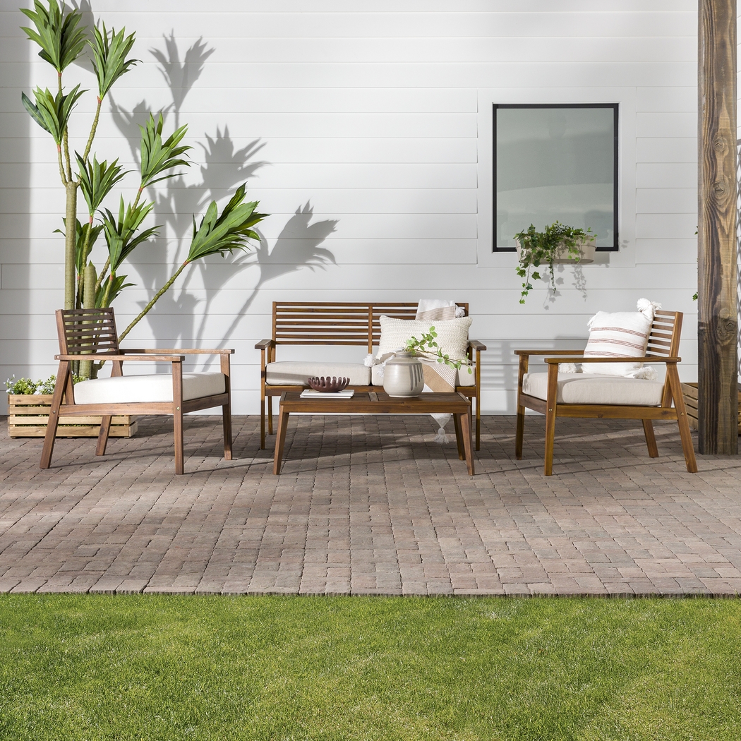 Outdoor Baypool Dark Brown 4pc Chat Set - Thumbnail - Image 2