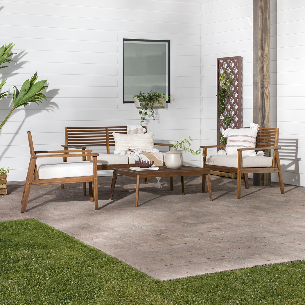 Outdoor Baypool Dark Brown 4pc Chat Set - Thumbnail - Image 3