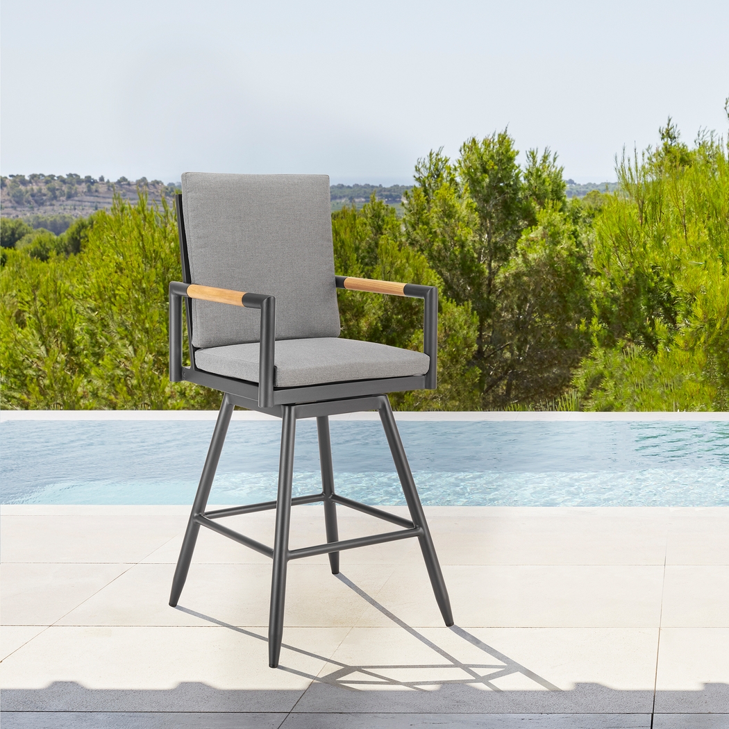 Outdoor Berrycords I Dark Gray and Black Barstool - Thumbnail - Image 2