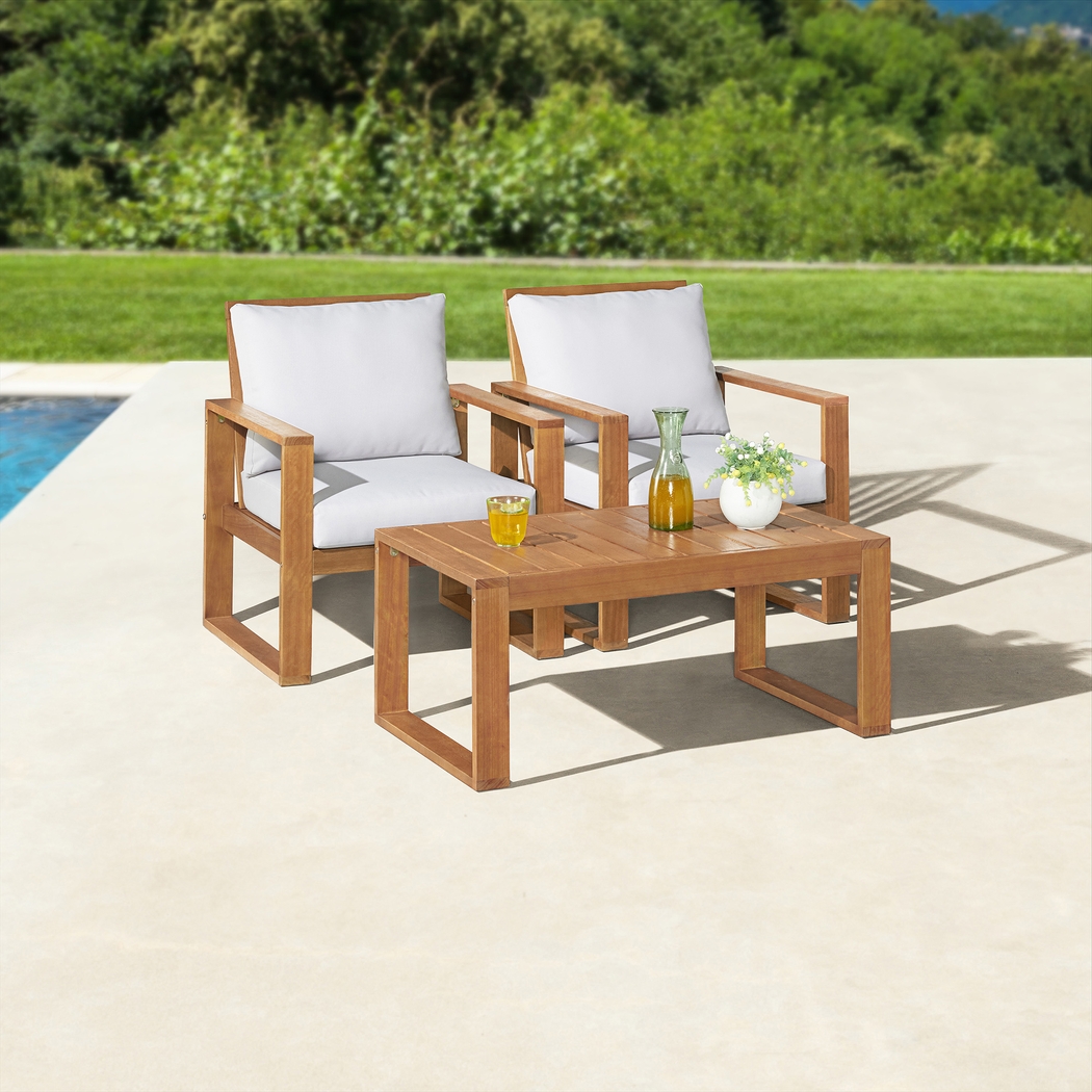 Outdoor Bouganvillea Brown 3pc Seating Set - Thumbnail - Image 2