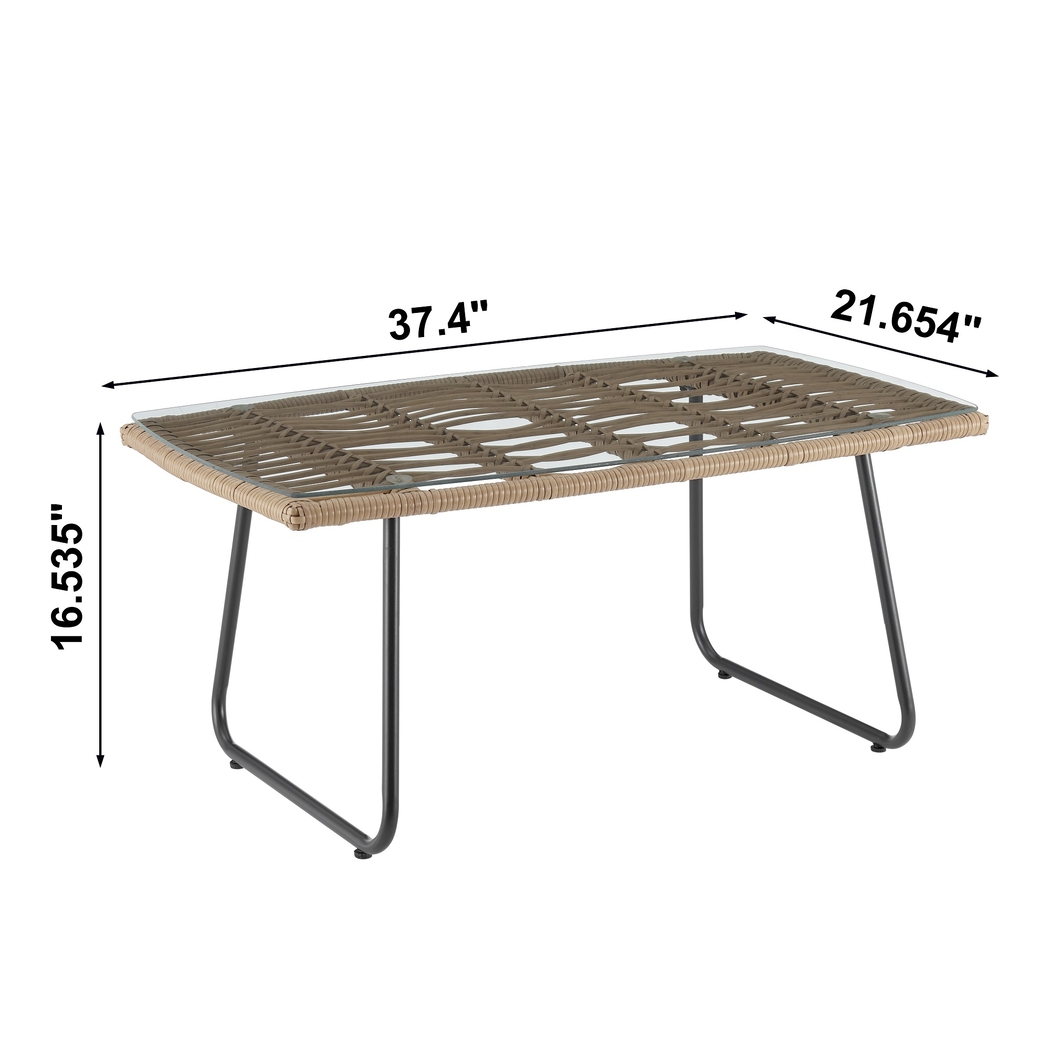 Outdoor Brahmay Cream 4 Pc Conversation Set - Thumbnail - Image 5