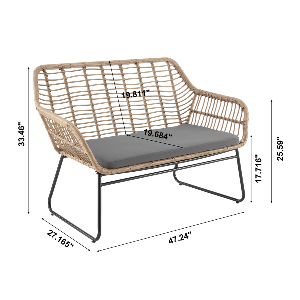 Outdoor Brahmay Gray 4 Pc Conversation Set - Thumbnail - Image 3