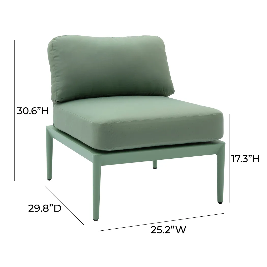 Outdoor Brenkman Green Armless Chair - Thumbnail - Image 6