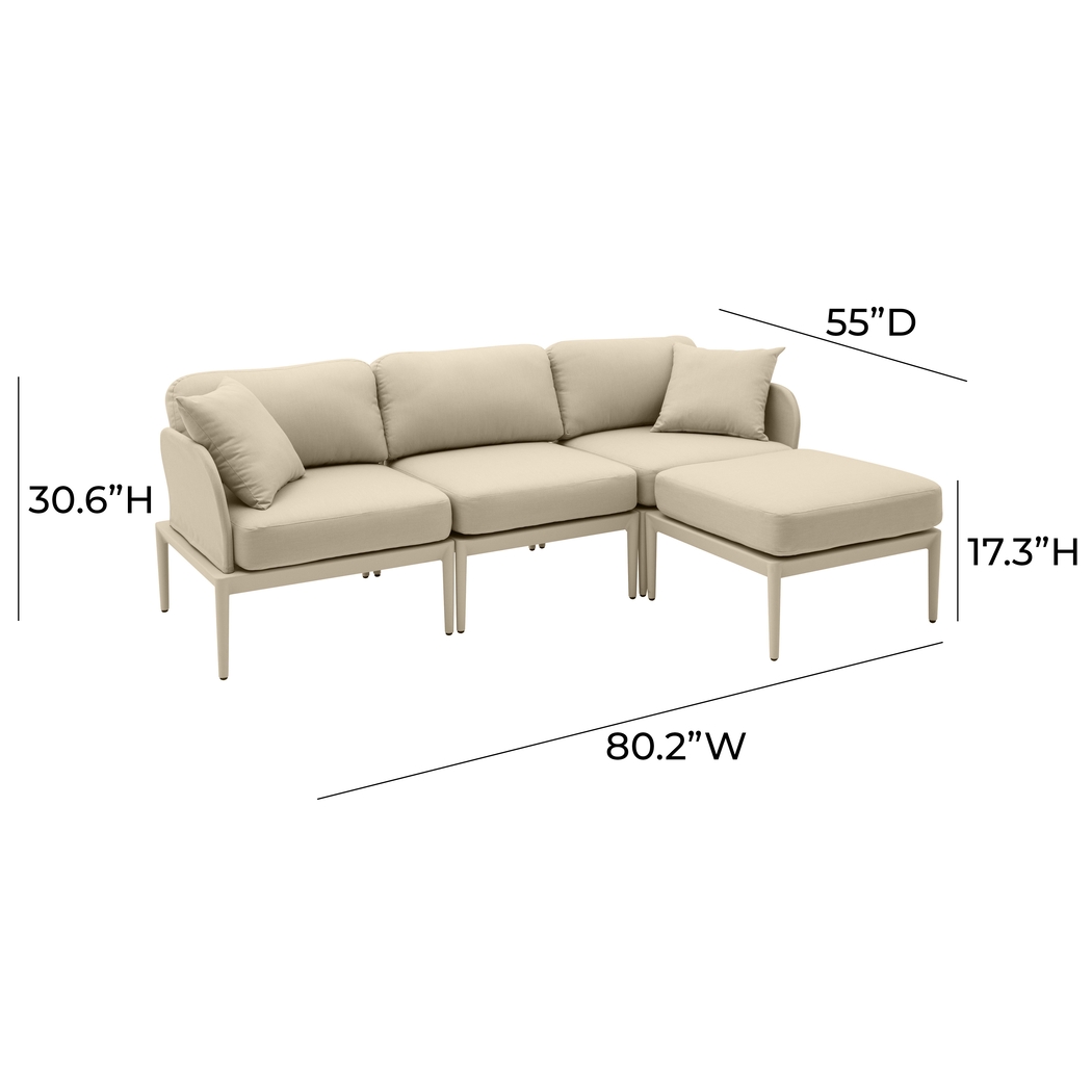 Outdoor Brenkman Taupe 4 Pc Sectional - Thumbnail - Image 5