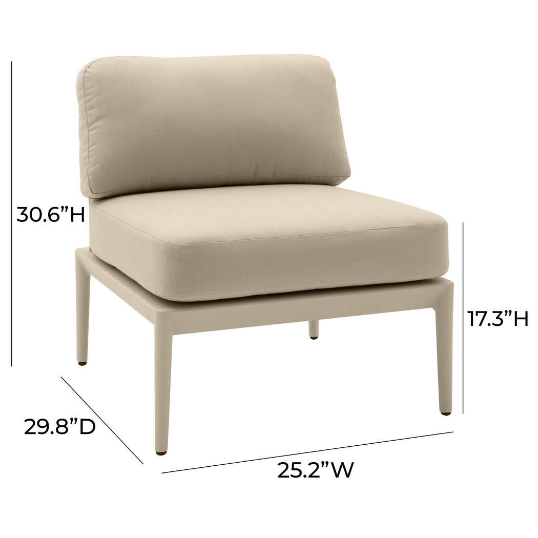 Outdoor Brenkman Taupe Armless Chair - Thumbnail - Image 6