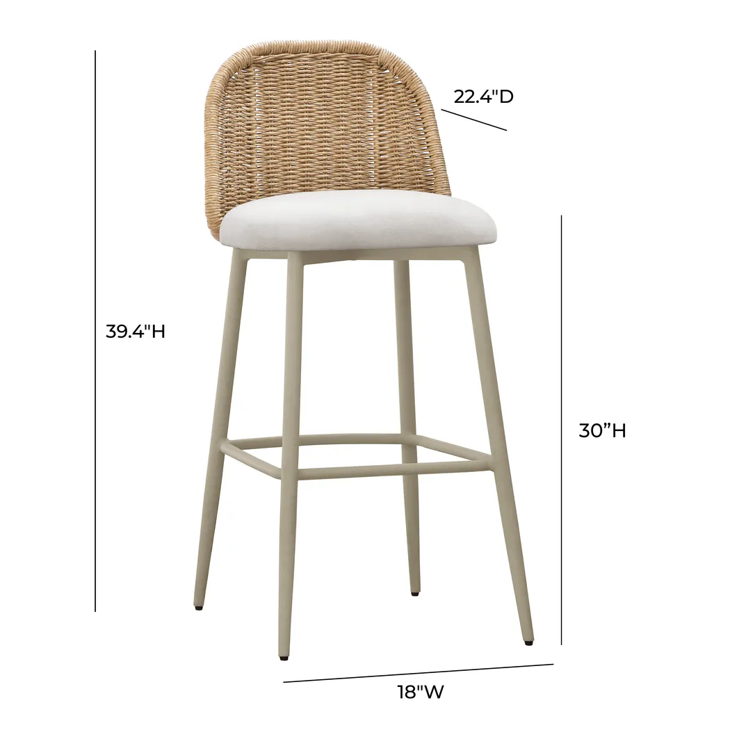 Outdoor Bresnahan Cream Barstool - Thumbnail - Image 4