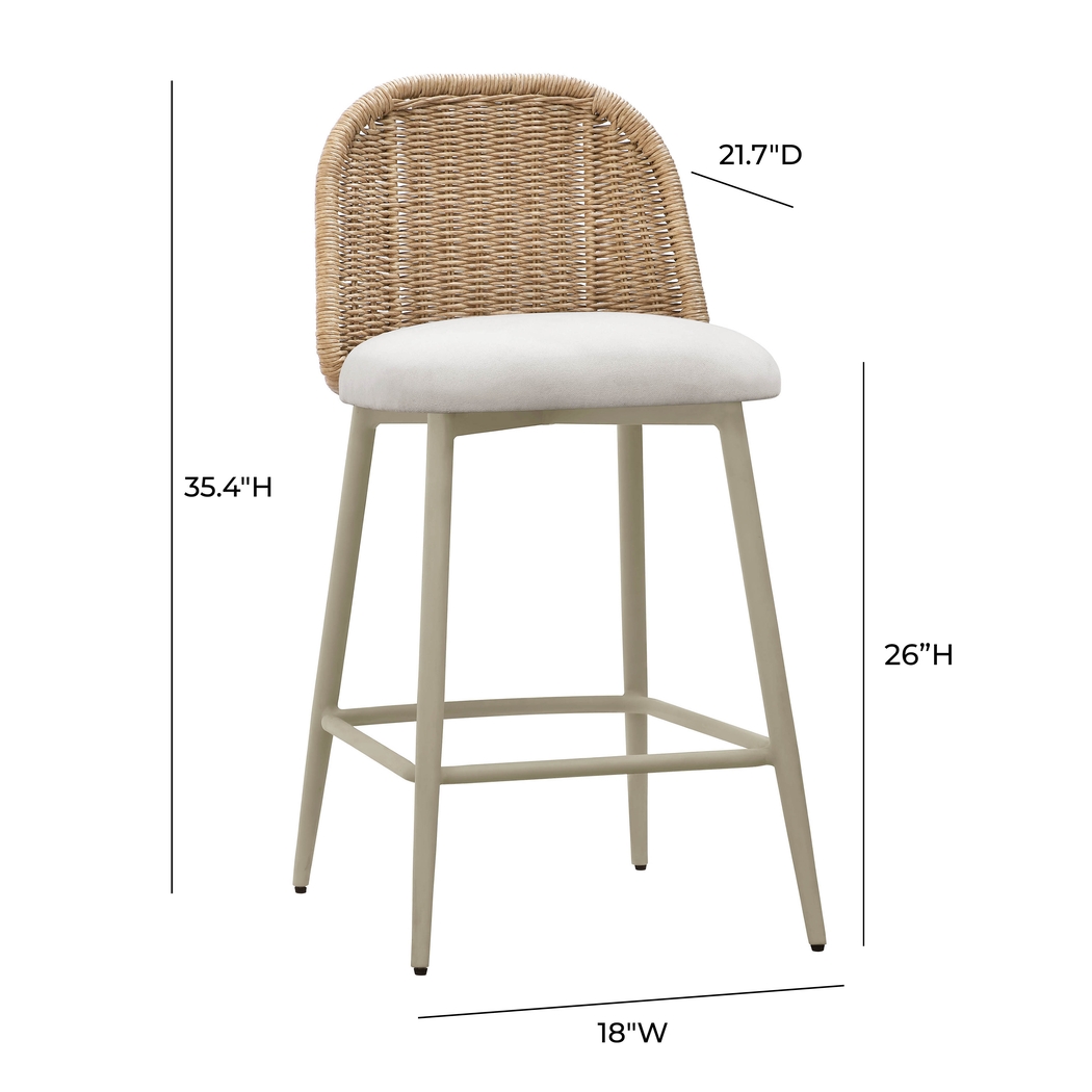 Outdoor Bresnahan Cream Counter Stool - Thumbnail - Image 5