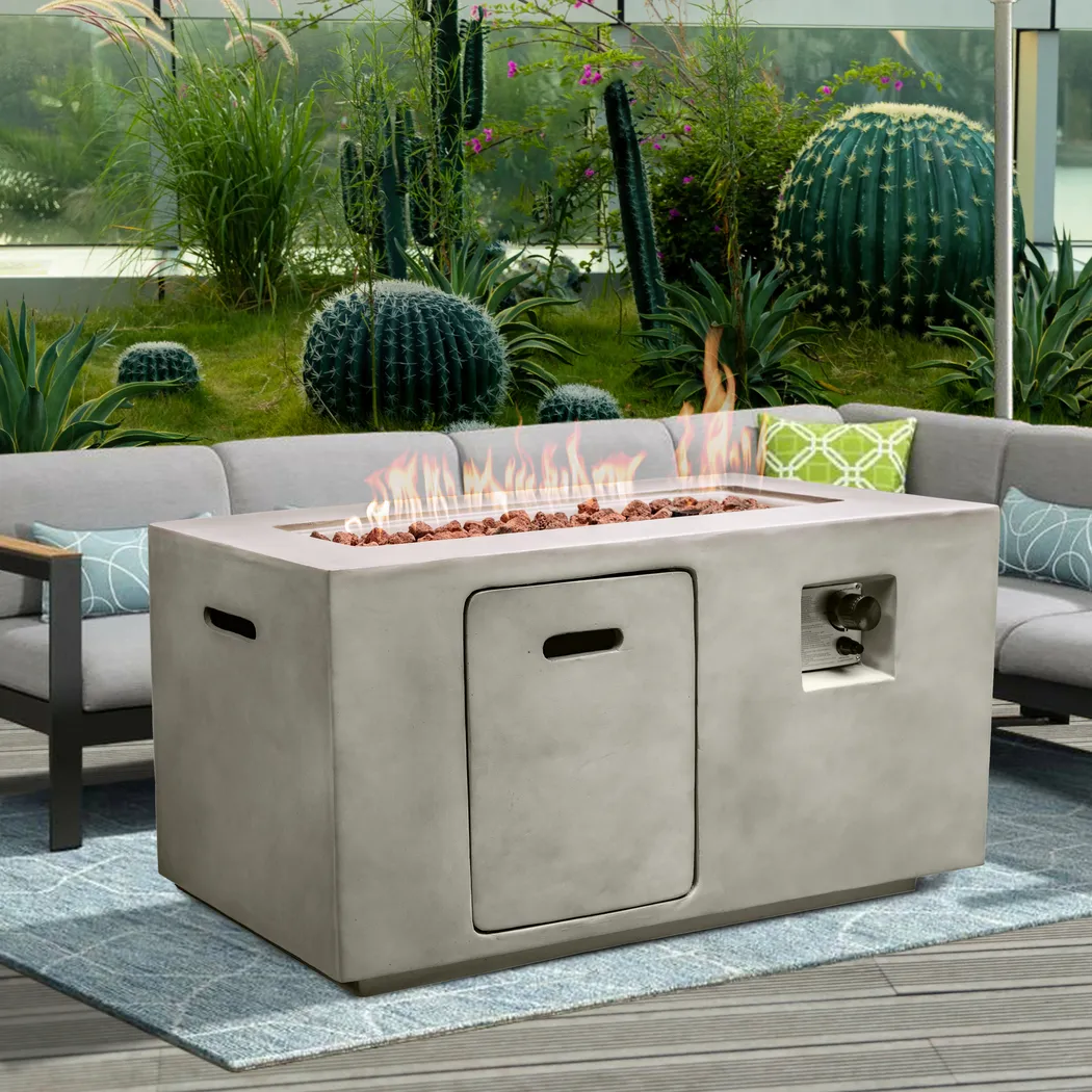 Outdoor Brushwood Gray Gas Fire Pit - Thumbnail - Image 2