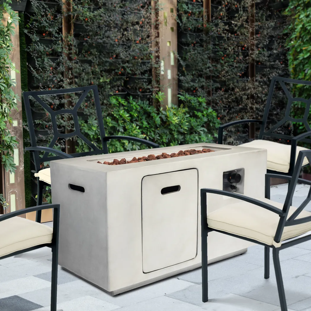 Outdoor Brushwood Gray Gas Fire Pit - Thumbnail - Image 3