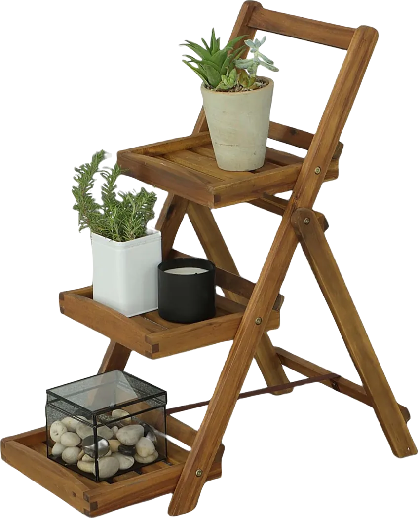 Outdoor Burgee Brown Planter Shelf - Thumbnail - Image 2
