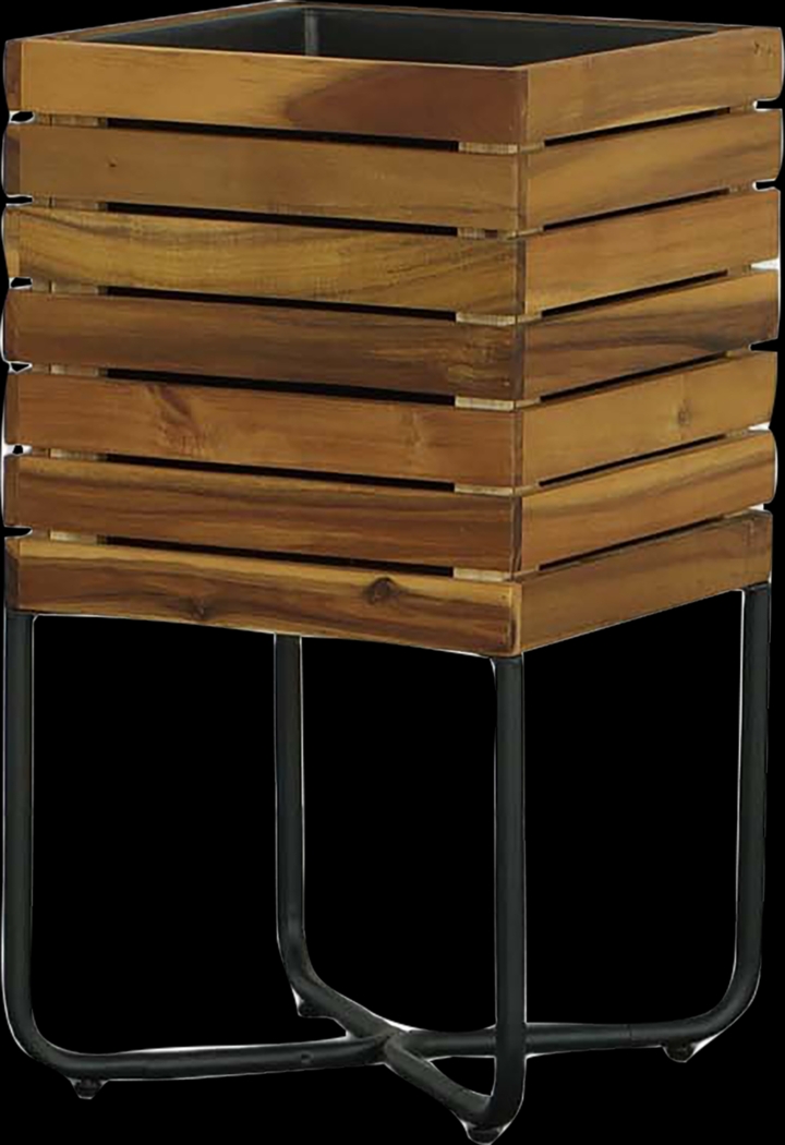 Outdoor Burgee Brown Square Planter w/ Metal Legs - Thumbnail - Image 1