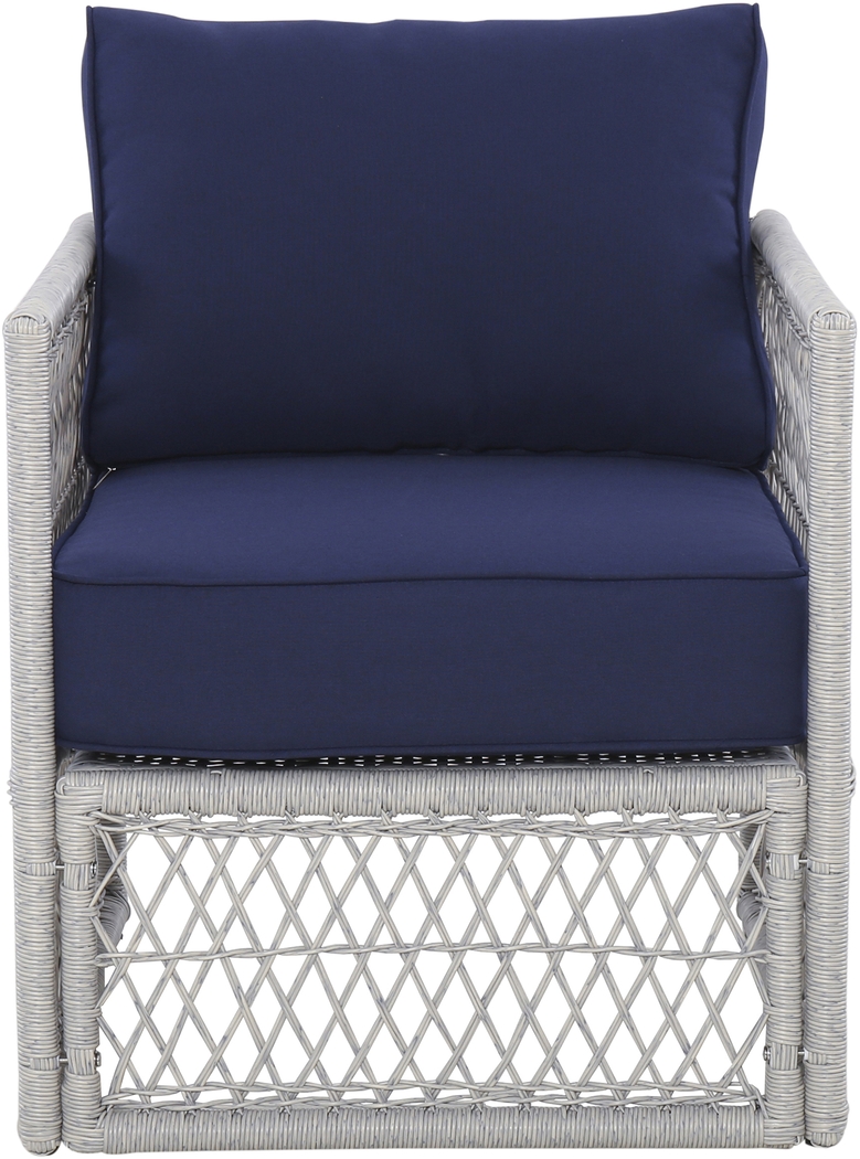 Outdoor Burkholder Blue Accent Chair, Set of 2 - Thumbnail - Image 2