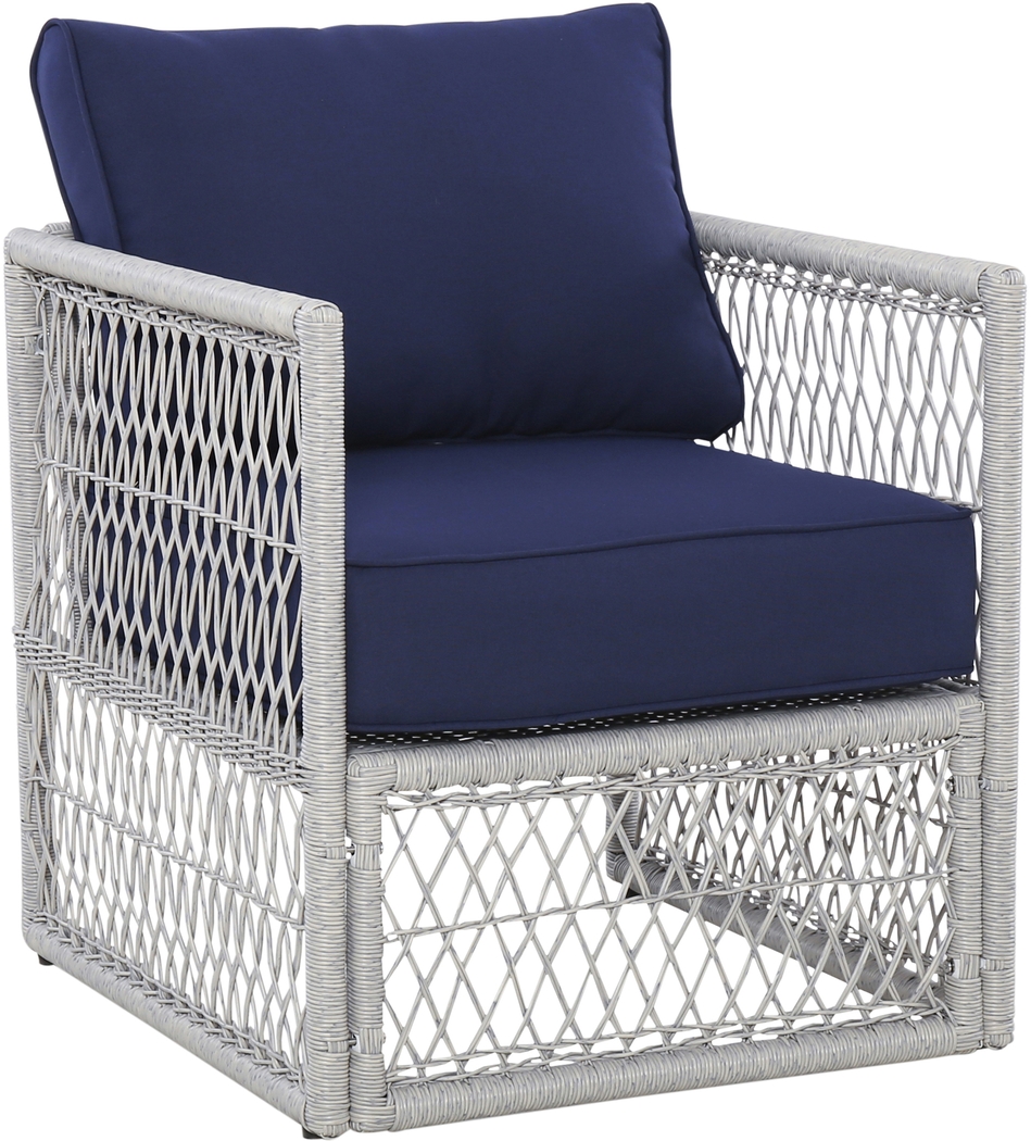 Outdoor Burkholder Blue Accent Chair, Set of 2 - Thumbnail - Image 3