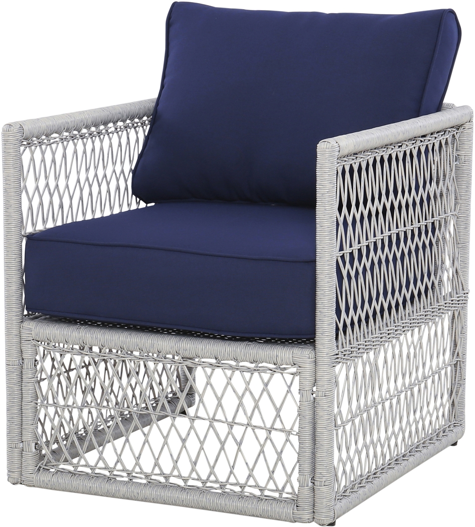 Outdoor Burkholder Blue Accent Chair, Set of 2 - Thumbnail - Image 4