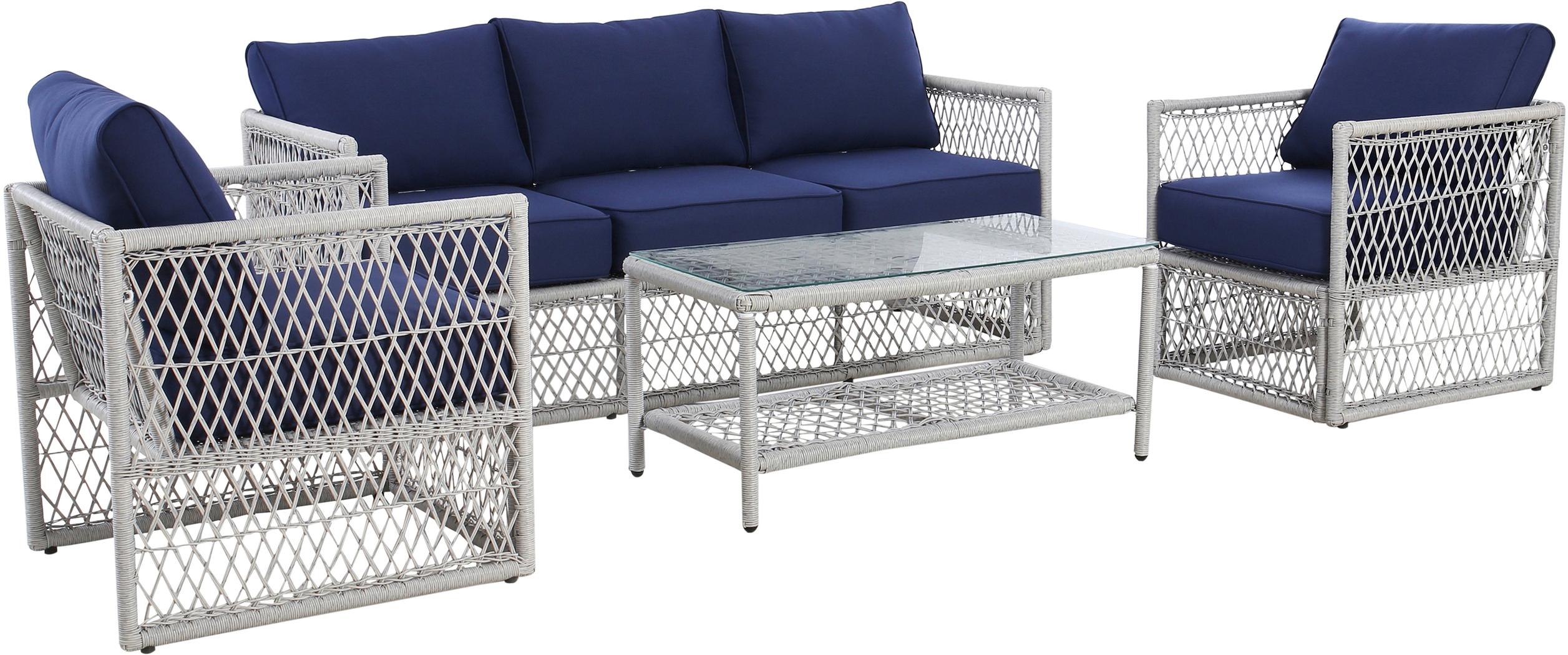 Outdoor Burkholder Blue Accent Chair, Set of 2 - Thumbnail - Image 7