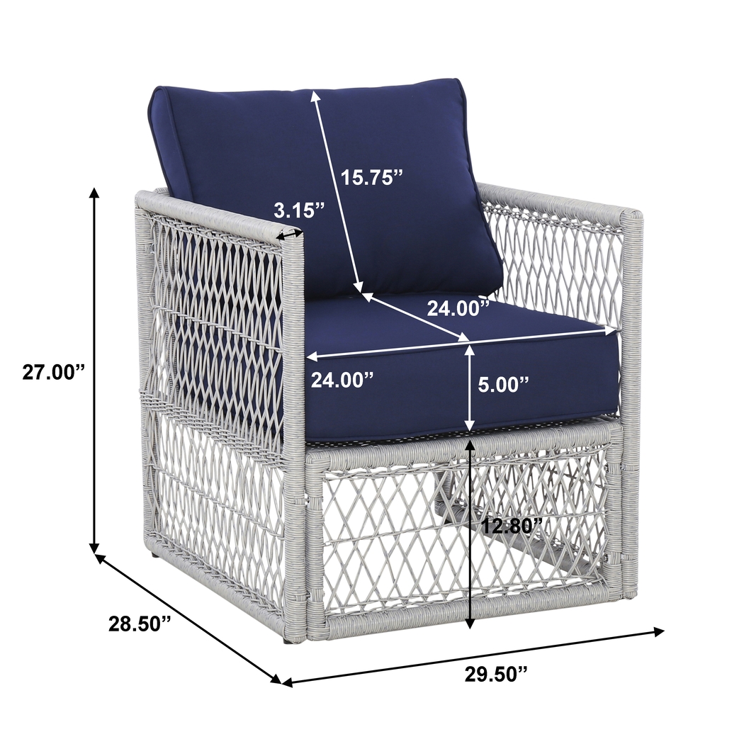 Outdoor Burkholder Blue Accent Chair, Set of 2 - Thumbnail - Image 9