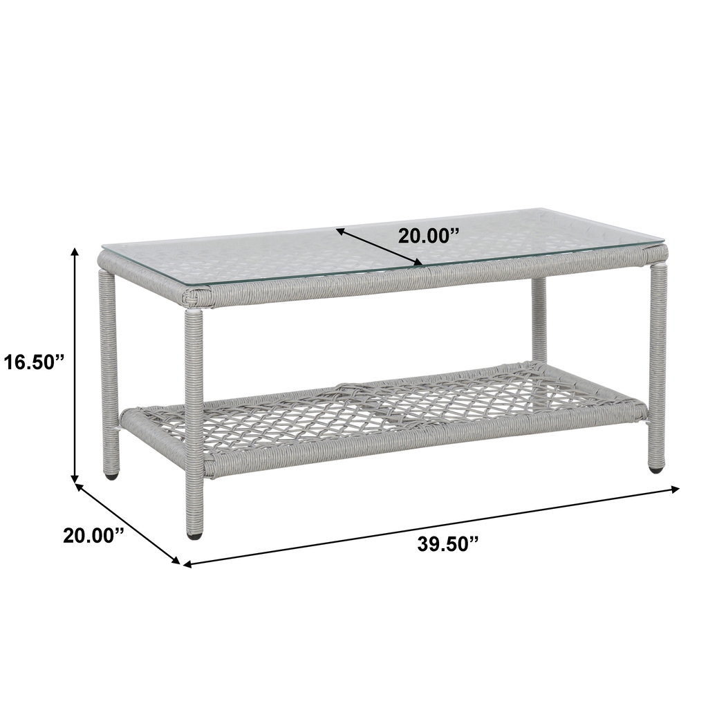Outdoor Burkholder Blue Sectional and Cocktail Table - Thumbnail - Image 9