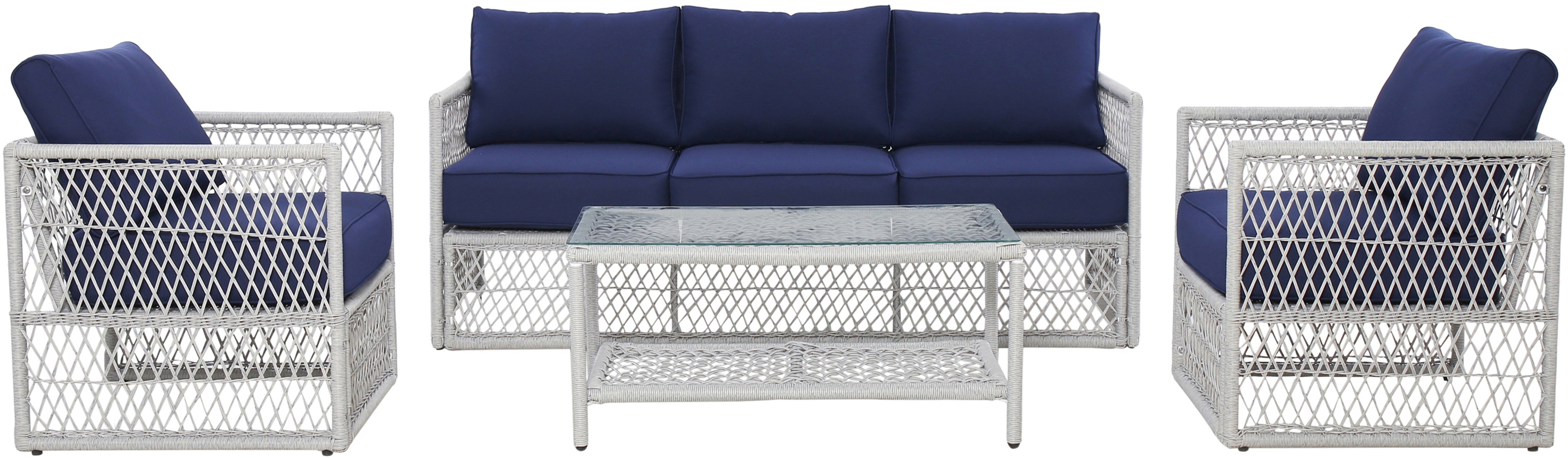 Outdoor Burkholder Blue Sofa - Thumbnail - Image 5