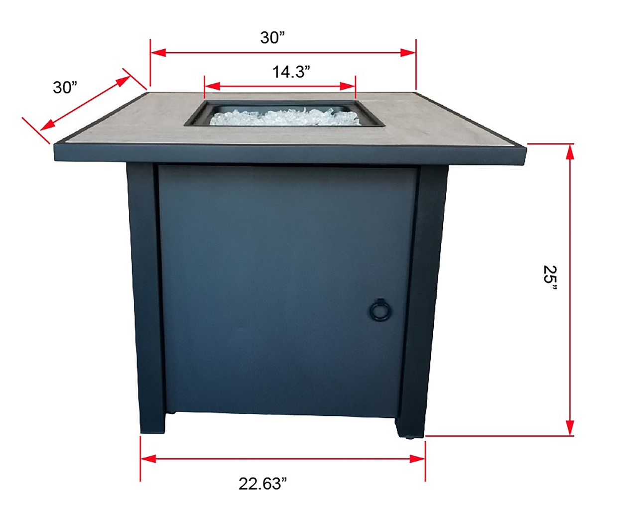 Outdoor Canney Black Gas Fire Pit - Thumbnail - Image 13
