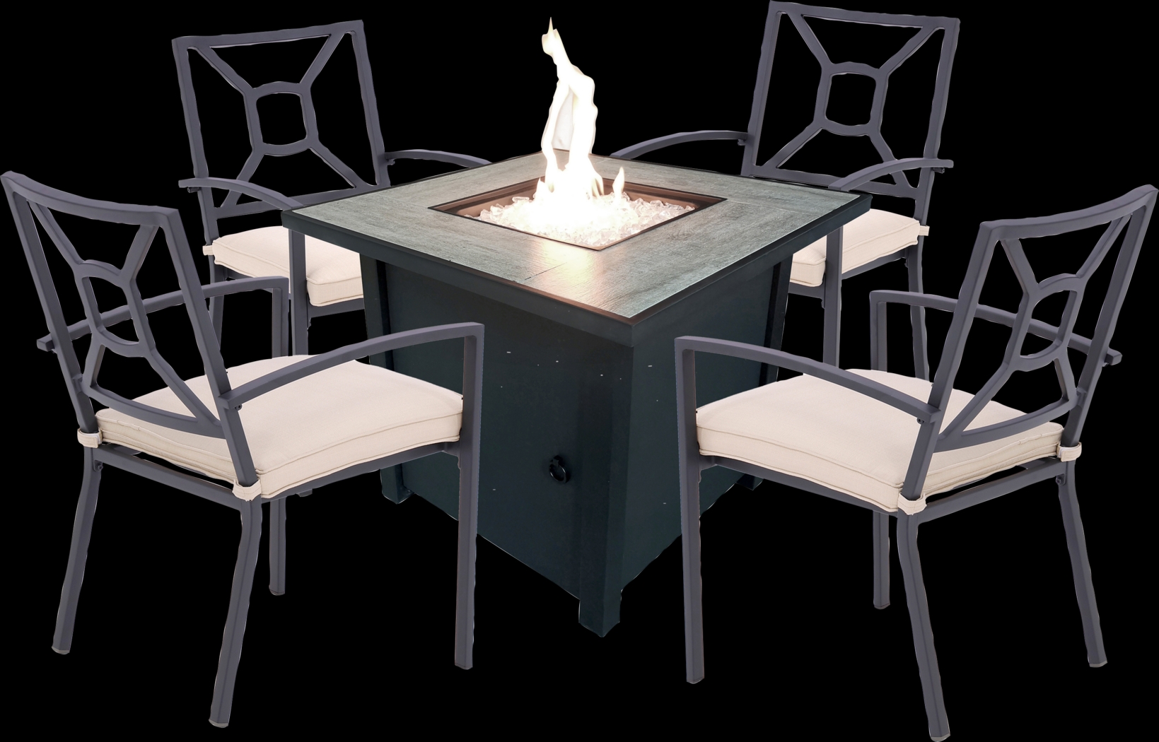 Outdoor Canney Black Gas Fire Pit - Thumbnail - Image 3