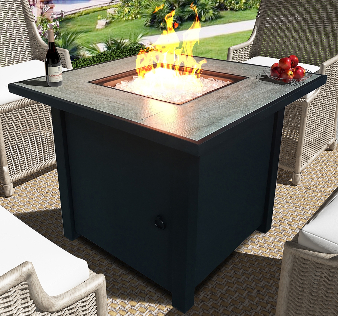 Outdoor Canney Black Gas Fire Pit - Thumbnail - Image 4