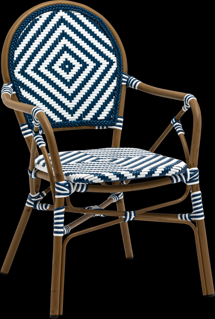 Outdoor Carriageton Blue Arm Chair, Set of 2 - Thumbnail - Image 6
