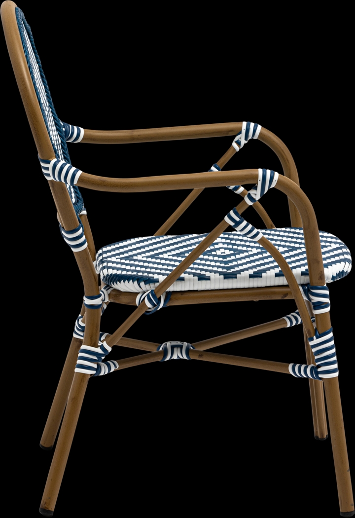 Outdoor Carriageton Blue Arm Chair, Set of 2 - Thumbnail - Image 7