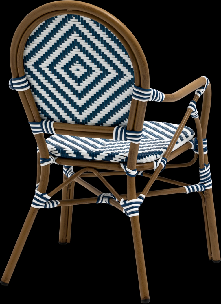 Outdoor Carriageton Blue Arm Chair, Set of 2 - Thumbnail - Image 8