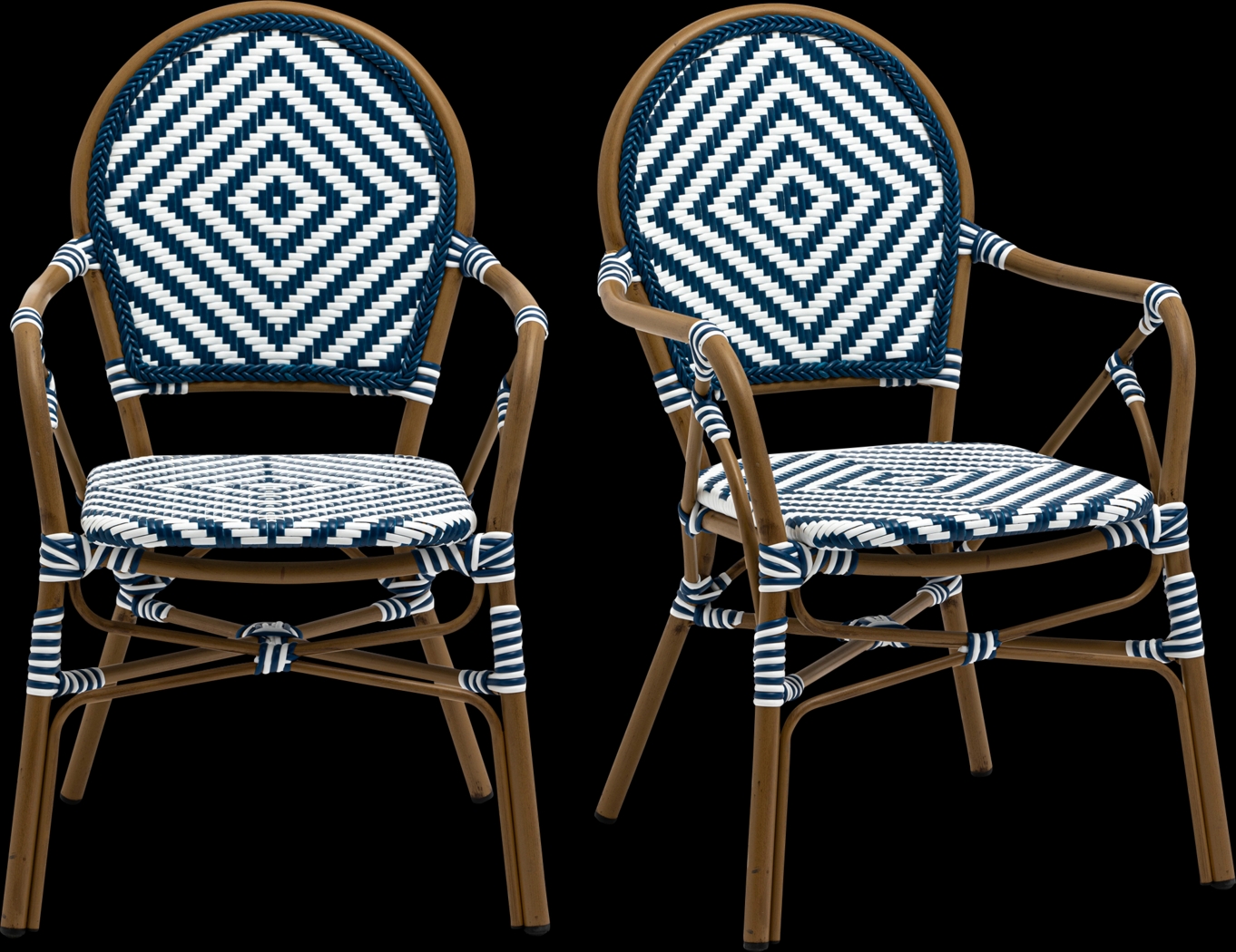 Outdoor Carriageton Blue Arm Chair, Set of 2 - Thumbnail - Image 1