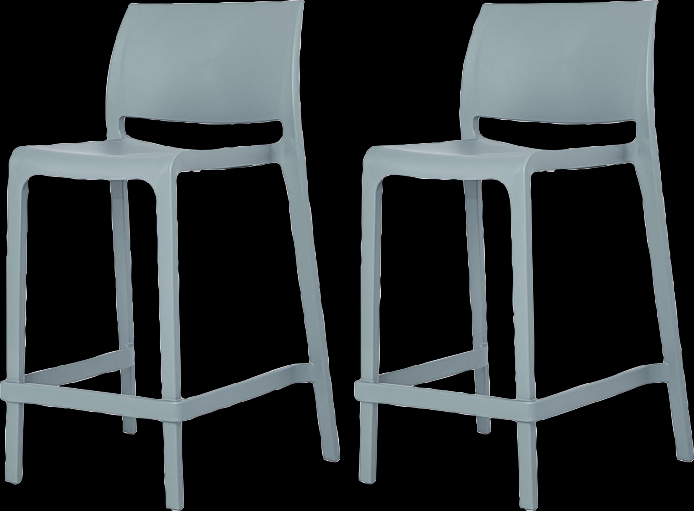 Outdoor Cayetana Blue Counter Stool, Set of 2 - Thumbnail - Image 1