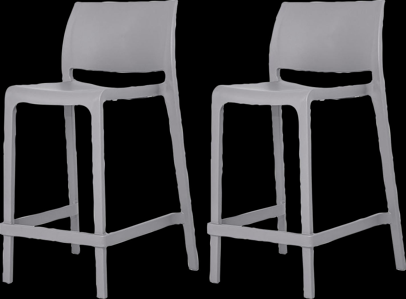 Outdoor Cayetana Gray Counter Stool, Set of 2 - Thumbnail - Image 1