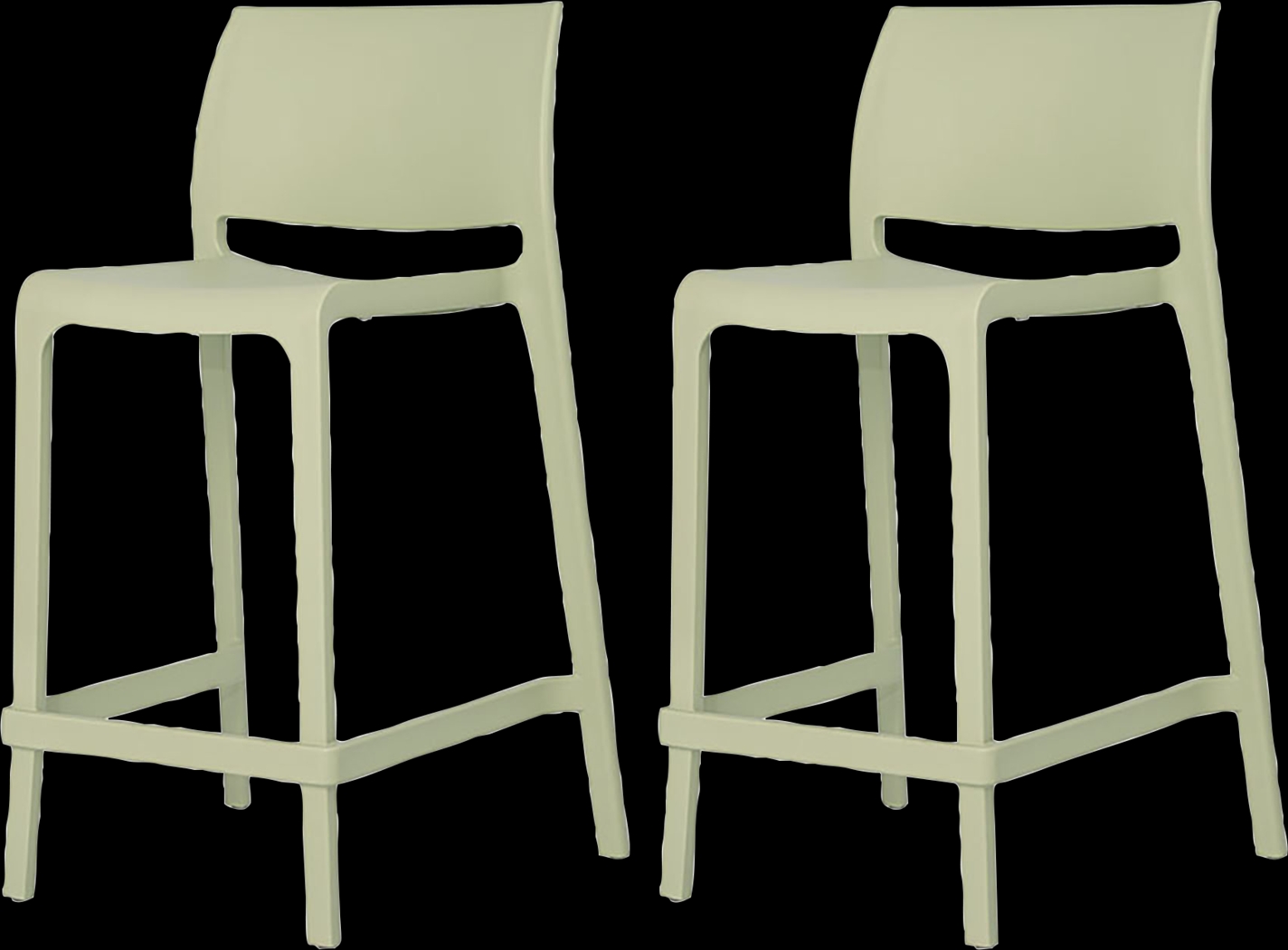 Outdoor Cayetana Green Counter Stool, Set of 2 - Thumbnail - Image 1