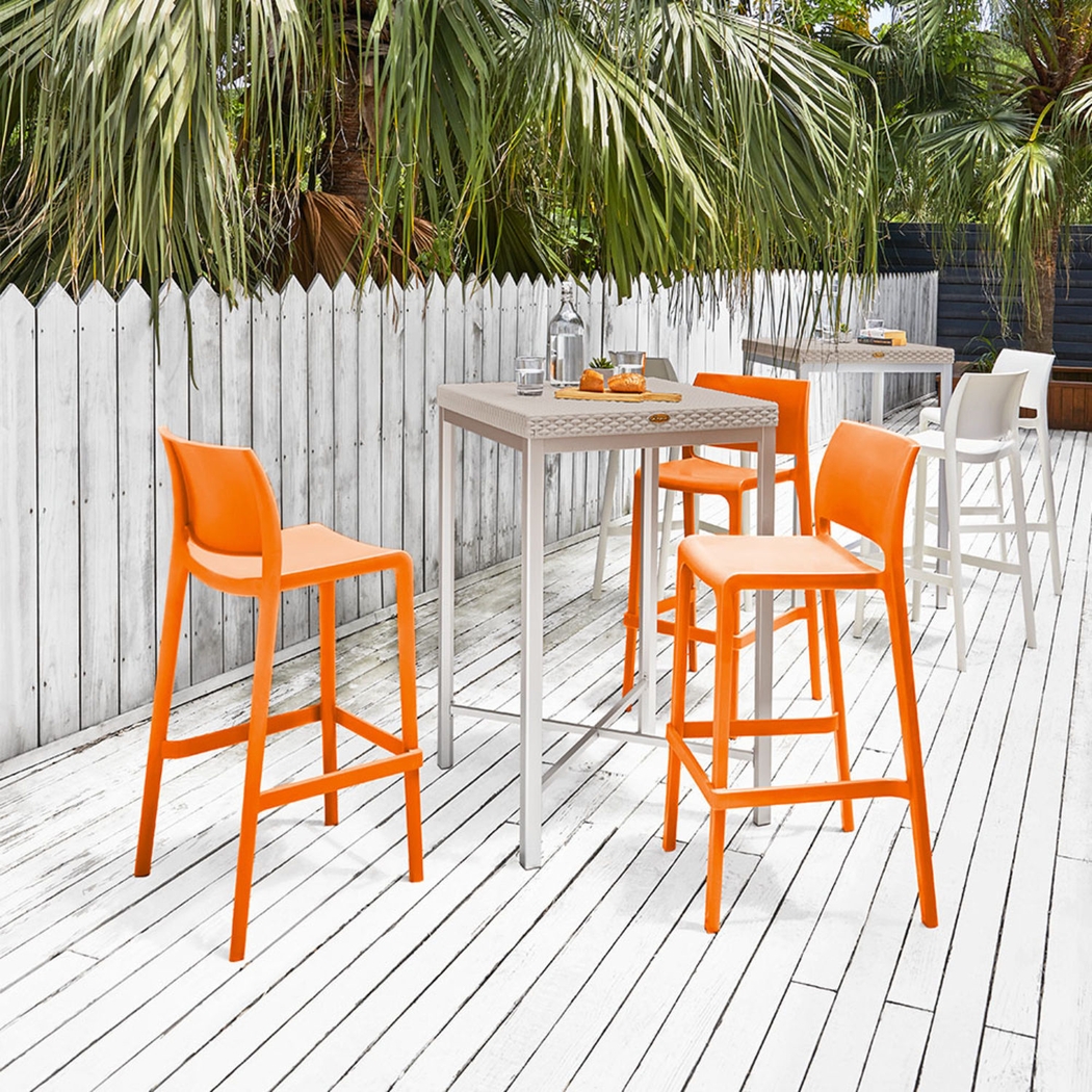 Outdoor Cayetana Orange Barstool, Set of 2 - Thumbnail - Image 2