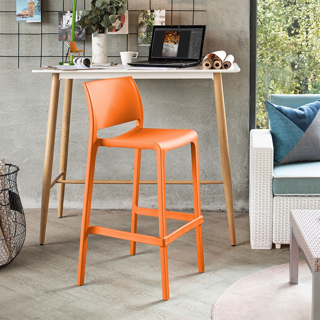 Outdoor Cayetana Orange Barstool, Set of 2 - Thumbnail - Image 3
