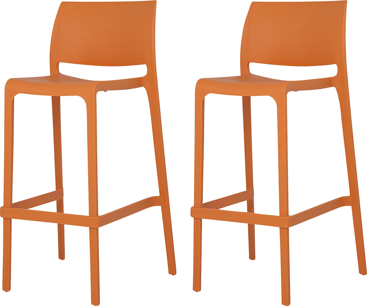 Outdoor Cayetana Orange Barstool, Set of 2 - Thumbnail - Image 1
