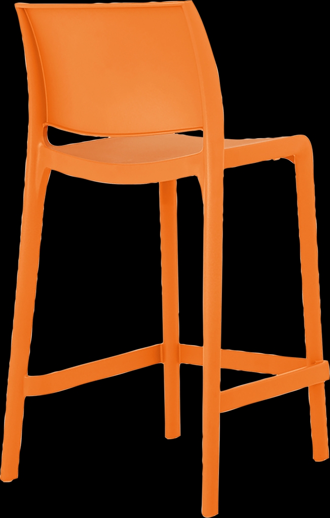 Outdoor Cayetana Orange Counter Stool, Set of 2 - Thumbnail - Image 3