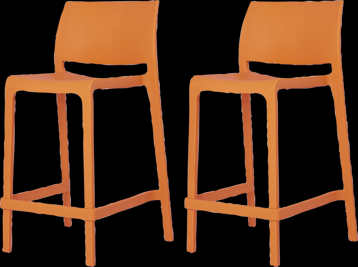 Outdoor Cayetana Orange Counter Stool, Set of 2 - Thumbnail - Image 1