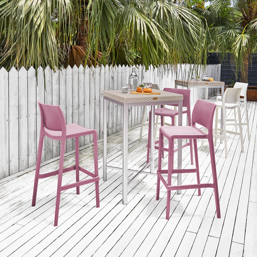 Outdoor Cayetana Purple Barstool, Set of 2 - Thumbnail - Image 2