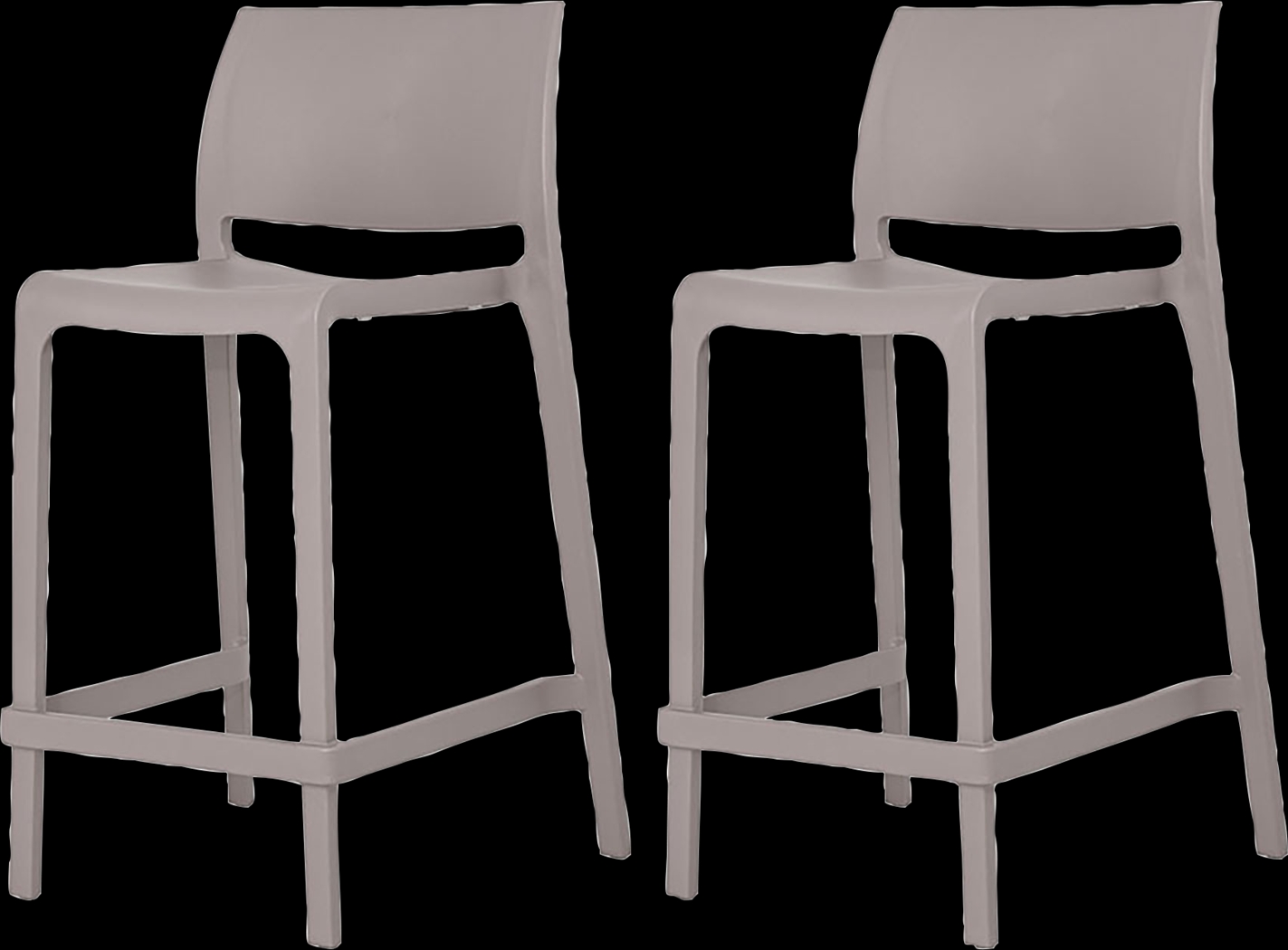 Outdoor Cayetana Taupe Counter Stool, Set of 2 - Thumbnail - Image 1