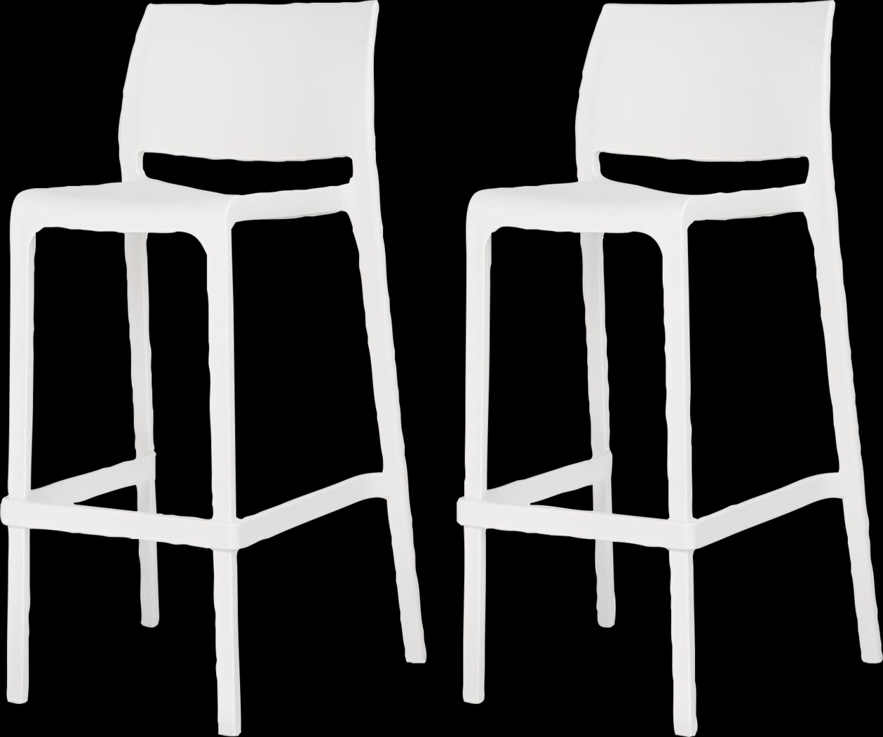 Outdoor Cayetana White Barstool, Set of 2 - Thumbnail - Image 1