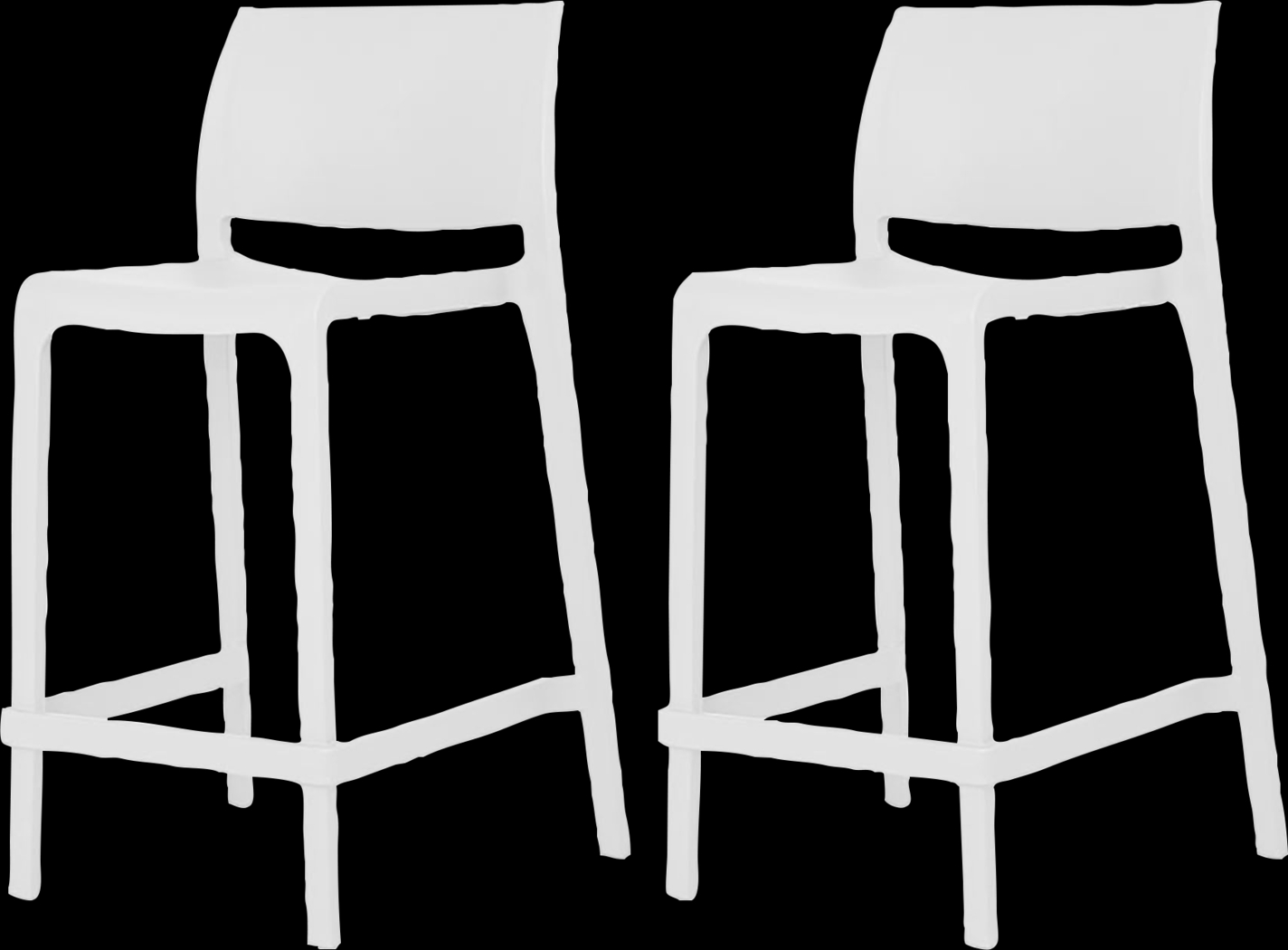 Outdoor Cayetana White Counter Stool, Set of 2 - Thumbnail - Image 1