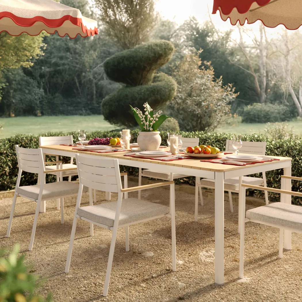 Outdoor Ceasarts Cream Arm Chair, Set of 2 - Thumbnail - Image 2